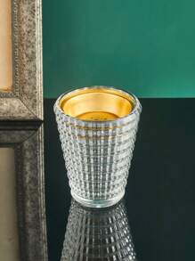 SHEIN 1 件小号圆形波浪纹玻璃香炉，玻璃花瓶 - 透明礼物生日毕业香炉 - 無色 - 查看 3