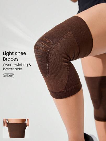 GLOWMODE 1-Pack Keep Glowing Stretchy Lightweight Sweat-Wicking Mesh Logo Seamless Knee Pads Running Training Gym Studio Workout Daily Active Summer Wear