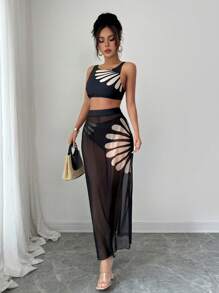 Elenzga Summer Fashion Sexy Two-Piece Swimsuit & Beach Cover Up
