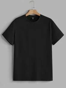HIMLAND 3 pezzi Confezione T-shirt casual a maniche corte in maglia tinta unita da uomo