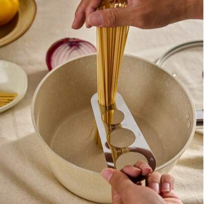 Cirelle 1 cái Miệng mì bằng thép không gỉ, Dụng cụ đo mì bằng bạc cho nhà bếp, Dụng cụ đo mì, Lợi thế định lượng