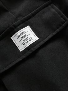 Tween Boys' Black Cargo Shorts, Casual Academic Style, Comfortable, Fashionable, Versatile, Soft Fabric, Suitable For Daily Wear, School, Travel, Outdoor Activities, Spring/Summer - Black - View 8