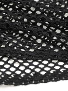 DAZY Solid Drop Shoulder Mesh Top Without Bra Going Out Tops Sheer Long Sleeve Women Tops,Fall Women Clothes - Black - View 8