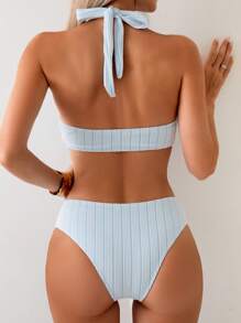 Swim Vcay Women's Summer Beach Halter Tie Sexy Bikini Two Pieces Swimsuit Set