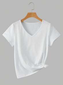 INAWLY Set de 3 camisetas de verano de mujer con cuello en V de moda versátil - Multicolor - Ver 7