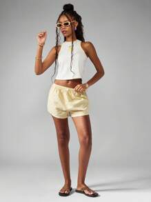 MISSGUIDED Y2K Summer Festival Racerback Tank Top Retro Sleeveless Crop Top With Fruit Logo Fashion Essential Urban Streetwear Basic Casual