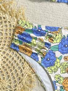 SHEIN 女士时尚绳结三角比基尼套装，夏季泳衣 - 彩色 - 查看 4