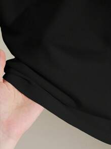 INAWLY 女士夏季心形和羽毛印花插肩袖T恤和短裤套装 - 黑色 - 查看 3