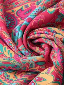 SHEIN LUNE 大码彩色印花短袖女式沙滩装，适合夏季度假、商务休闲外出，也可作为女士生日或七月四日生日礼物。 - 彩色 - 查看 3