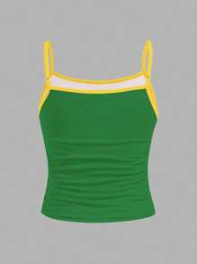 SHEIN Tween Girl's Fitted Casual Sports Camisole Basic Set - White - View 2