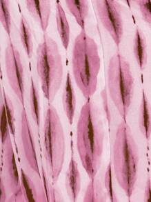 Musera Resort Quần ống rộng thắt eo in họa tiết giả vải lanh, thích hợp cho kỳ nghỉ ở Ibiza, mùa xuân, mùa hè, đi biển, áo khoác ngoài, đồ bơi, lễ Phục sinh, trang phục thường ngày. - Hồng - Xem 6