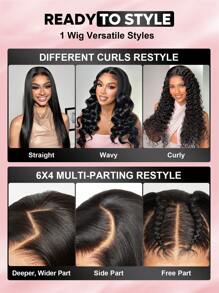 ALL READY WIG Wear Go 6X4 18-28 Inch Human Hair Wigs Glueless Lace Closure Wig 180% Density Pre-Cut Natural Hairline Transparent Lace Wig Honey Blonde Highlights Silky & Straight Tangle-Free Heat Resistant Daily Wear Adjustable Straps For Women - S4/27 - View 10