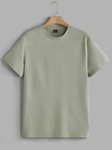 HIMLAND 3 pezzi Confezione T-shirt casual a maniche corte in maglia tinta unita da uomo