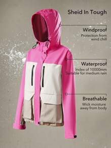 OutZeal Woman Waterproof Wind-Proof 3L Tech Fabric Color Blocking Hiking Jacket Windbreaker For Hiking - Multicolor - View 2