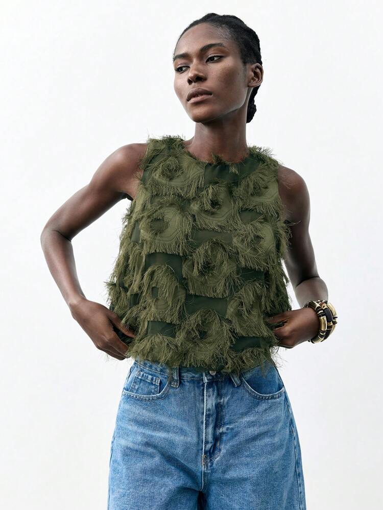 SHEIN Maija Débardeur court à imprimé floral avec torsade devant MAIJA
