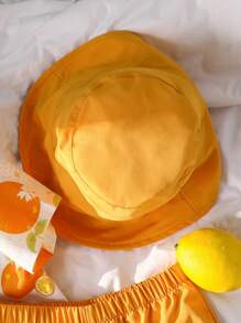 Set de 3 piezas para niños pequeños que incluye camisa tipo polo con diseño lindo y deportivo, shorts y gorra, apropiado para uso diario, escuela, viajes, deportes, primavera/verano, vacaciones en la playa - Naranja - Ver 4