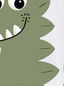 SHEIN Playful Pals 1 Set Toddler Cartoon Style T-Shirt And Shorts Set, T-Shirt With Adorable Green Dinosaur Head Print, Shorts With All-Over Blue Dinosaur And Fossil Pattern, Short Sleeve Shorts, Lightweight, Suitable For Daily Wear, Spring/Summer - Multicolor - View 5