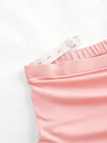 SHEIN 2pcs Solid Color Casual Ankle-Tied Pocket Long Leggings Set