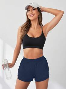 Eassivo Eassivo 女士夏季吸湿排汗压缩短裤，内置短裤，舒适跑步、瑜伽、防擦伤女士吸汗短裤、健身短裤、骑行短裤舒适短裤