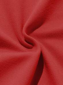 SHEIN Tween Girls' Korean Style Energetic Double Heart Print Casual T-Shirt Set, Suitable For Summer Beach, Camping, Sports, Birthday, Girls Summer Holiday - Red - View 5