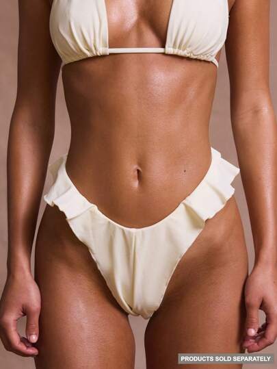 Musera Resort Overlay Frill Thong Bikini Bottoms Summer Ibiza Fits Holiday Vacation Sexy Romantic ชายหาด Swimwear Elegant Bridal Western Bridal Hen Do Wedding Bachelorette Spring
