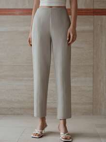 MOTF PREMIUM WOMEN'S AUTUMN PANTS - HIGH-END SLIM FIT CROPPED PANTS - Light Grey - View 6