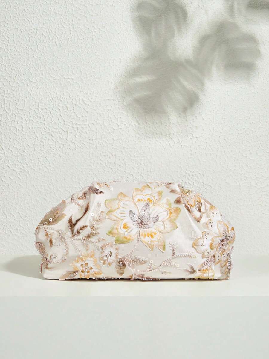 SHEIN VCAY Bolso de mano asimétrico con patrón aleatorio - Verde - Ver 1