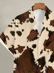 Manfinity LEGND Herren lässiges Western-Stil Kurzarmhemd mit Knöpfen, Sommer