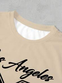 Manfinity Dauomo Europe And The United States Street Sports Wind Digital Letters Printed Men's T-Shirt