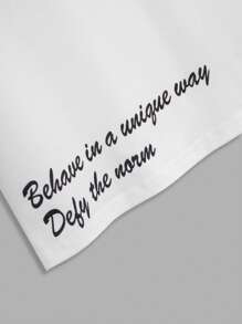 SHEIN Bộ 2 chiếc/Bộ áo phông họa tiết chữ cái thường ngày cho bé trai tuổi teen/bé trai tuổi teen và quần short rộng rãi - Nhiều màu - Xem 8