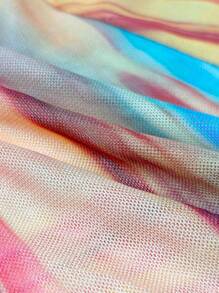 INAWLY Đầm xòe hở vai cổ tròn nhiều màu sắc gợi cảm cho mùa hè cỡ lớn dành cho nữ - Nhiều màu - Xem 4