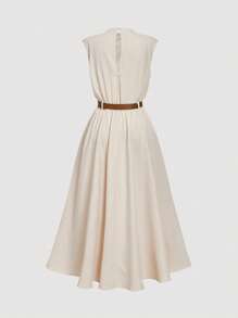 SHEIN MOD 女士无袖纯色连衣裙（配腰带），返校季