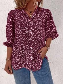 EMERY ROSE Camicia casual a manica media con un singolo bottone e fantasia floreale, abito adatto per il Capodanno