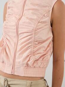 COUREZ Tech Gilet With Ruching /Y2K StreetWear Summer Outfits For Women Summer Tops Vintage