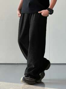 1 Piece Tween Boy Casual Sports College Straight Loose Gray Trousers Suitable For Back To School Suitable For Birthday Parties, Evening Parties, Performances, Weddings, Baptisms, Opening Ceremonies Daily Suitable For Daily Use Suitable For School Suitable For Travel Suitable For Sports Suitable For Spring And Summer Seasons Fall Winter