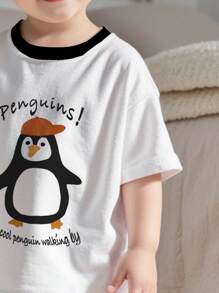Baby Boy Casual Cartoon Pattern Loungewear Set, Loose Fit Suitable For Summer - Multicolor - View 3