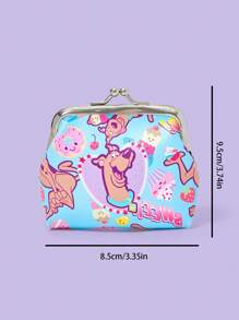 SCOOBY-DOO X SHEIN Cartoon Letter Graphic Convenient & Fashion Kiss Lock Coin Purse