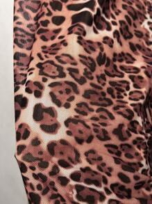 Lavishia Women's Summer Leopard Print Contrast Lace Slim Fit Camisole Top , Summer Clothes - Black - View 10