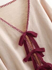 CosyJoli 大码优雅法式浪漫犬牙边纯色休闲通勤度假时尚针织开衫秋冬女士