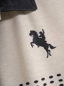 SHEIN Teen Boys' Contrast Color Logo Print Polo Shirt, Casual Collegiate Style, Comfortable & Fashionable Versatile Soft Fabric, Suitable For Daily Wear, School, Outings, And Outdoor Sports, Spring/Summer - Multicolor - View 7