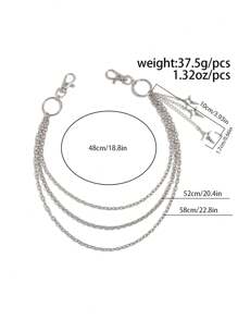 ROMWE Fairycore 1 件时尚休闲简约星星流苏腰链，多层金属合金链身体链，女士配饰，用于裤子装饰，适合日常、音乐节、派对