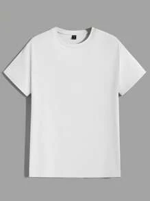 AKNOTIC paquete de 3 camisetas de manga corta con cuello redondo de unicolor casuales para hombre, de verano - Negro - Ver 4