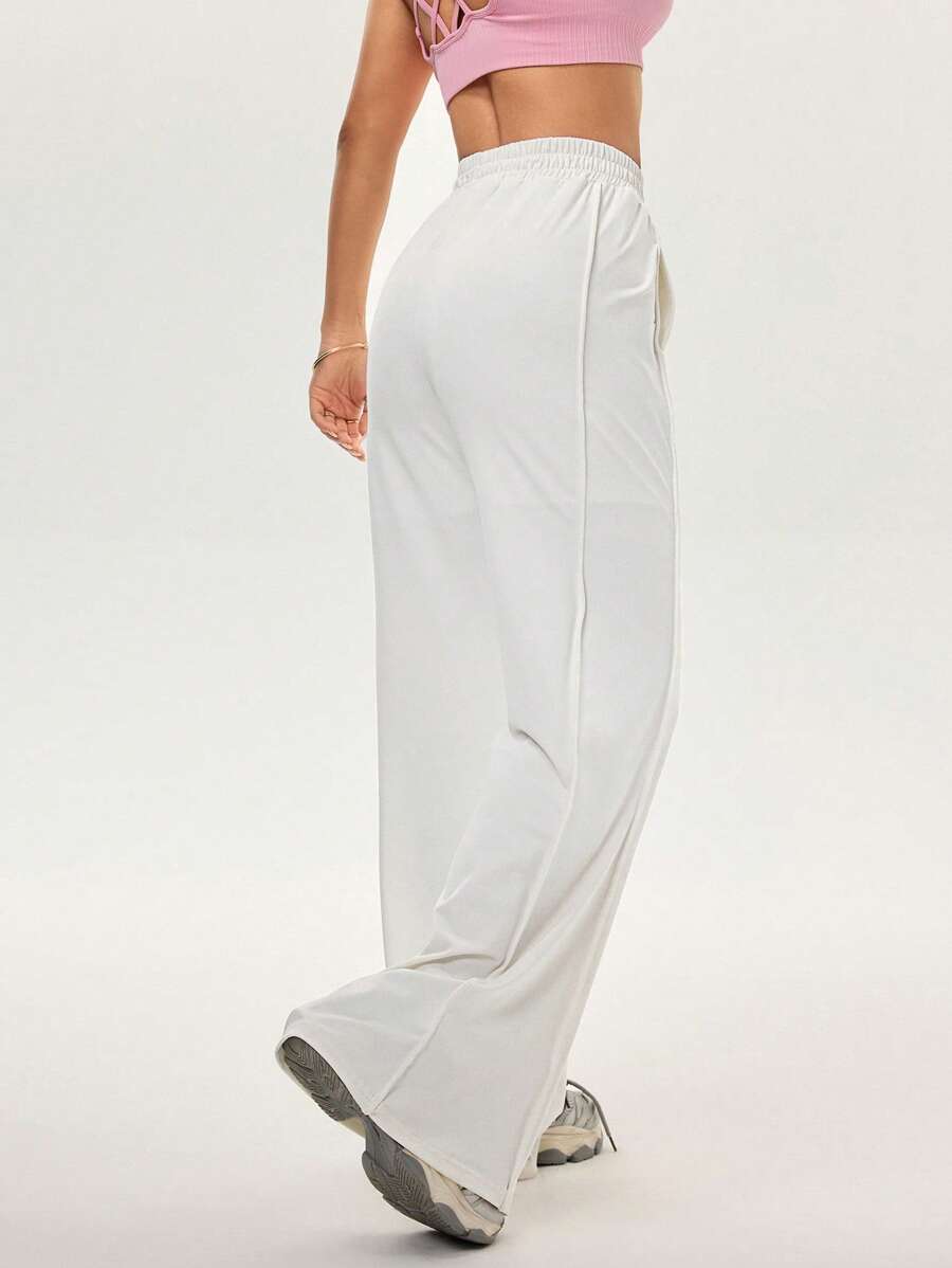 SHEIN Sports Women's Versatile Casual Sports Running Outdoor Long Pants, Summer - White - View 1