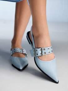 CUCCOO GRLICON Women's Y2K Style Flat Shoes, Suitable For Punk, Biker, Cool Girl, Halloween, Christmas, Party Outfits - Blue - View 4