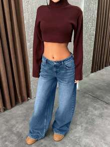 EURMUSE LOW RISE WIDELEG Y2K STYLE GREY JEAN - Light Wash - View 3