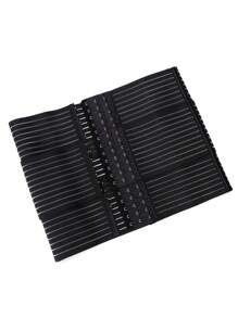 SHEIN 1 件女士纯色前扣塑身腰部训练器 - 黑色 - 查看 5