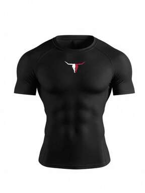 Manfinity Sport Corelite قميص رياضي رجالي كم قصير بطباعة جرافيك بسيطة