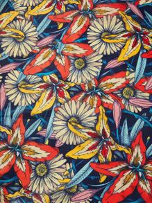 Frida Kahlo X SHEIN 1pc Flower & Butterfly Foldable RPET Reusable Shopping Bag For Gift - Navy Blue - View 7