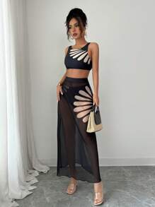 Elenzga Summer Fashion Sexy Two-Piece Swimsuit & Beach Cover Up