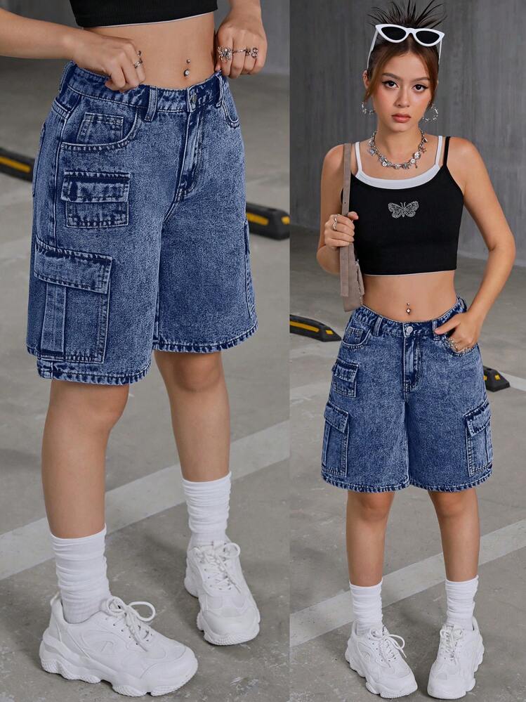 SHEIN ティーンガールのY2Kファッション ローウエスト フラップ
